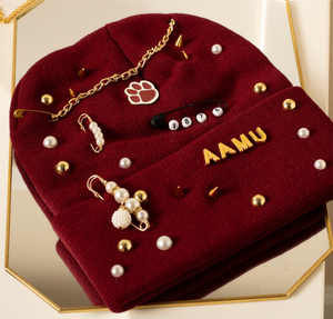 Team Junky Charm Beanie | Maroon & Gold #1