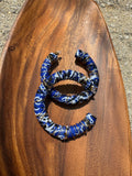 Wire Wrapped Hoops | Blue