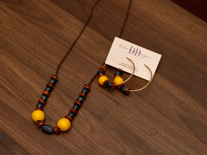 Necklace Set | Yellow & Navy