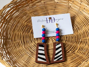 Wood Frame Zebras | Pink Blue