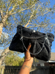 Denim Front Clutch | Ash Black