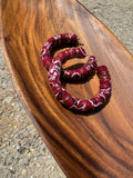 Wire Wrapped Hoops | Maroon