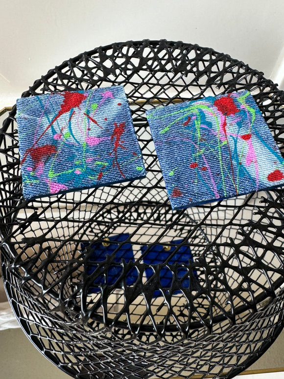 Darnae’s 1 of 1 Earrings | Denim • Splatter