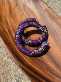 Wire Wrapped Hoops | Purple