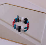 Bracelet Stack | Red Black White Turquoise