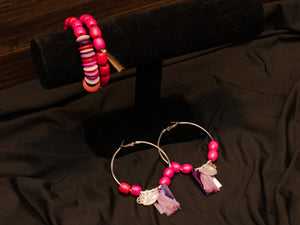 Bracelet & Earring Set |Pink