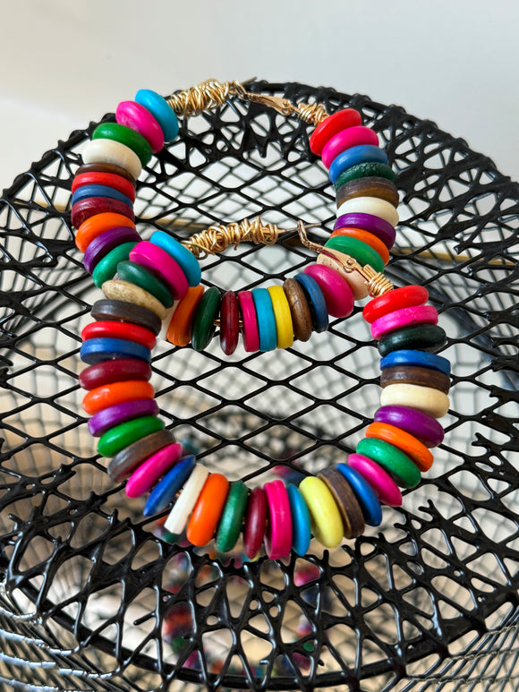Colorful Disc Hoops