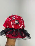 Darnae’s Custom Hat | Red Black White Silver