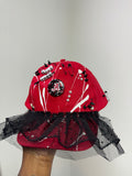 Darnae’s Custom Hat | Red Black White Silver