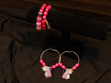 Bracelet & Earring Set |Pink