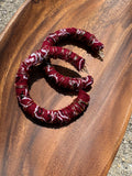 Wire Wrapped Hoops | Maroon