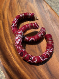 Wire Wrapped Hoops | Maroon
