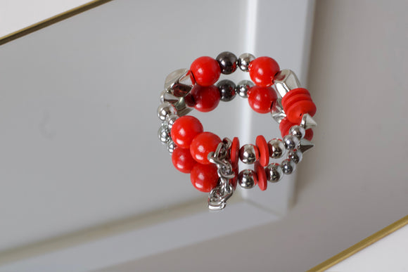 Single Bracelet | Red Silver