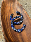 Wire Wrapped Hoops | Blue