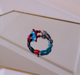 Bracelet Stack | Red Black White Turquoise