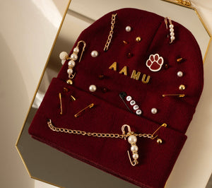 Team Junky Charm Beanie | Maroon & Gold #3