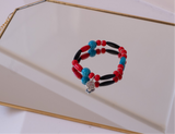 Bracelet Stack | Red Black White Turquoise