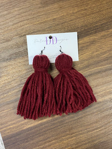 Tassel Earrings | Maroon