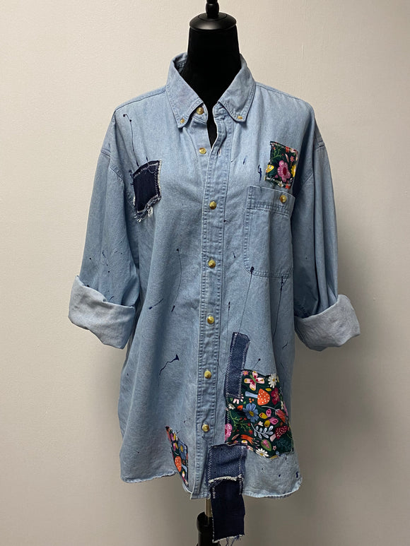 Patchwork Denim Tunic