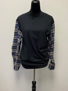 Plaid Sleeve Top | Medium