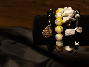 Bracelet Stack | Black Yellow White