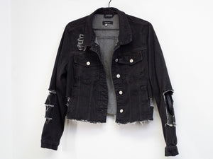 Distressed Dark Denim Jacket