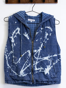 Bleached Denim Puffer Vest