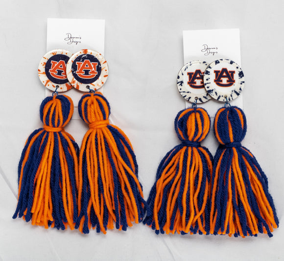 Auburn Splatter Tassel Earrings