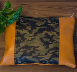 Copper and Camo Clutch Sample