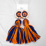 Auburn Splatter Tassel Earrings