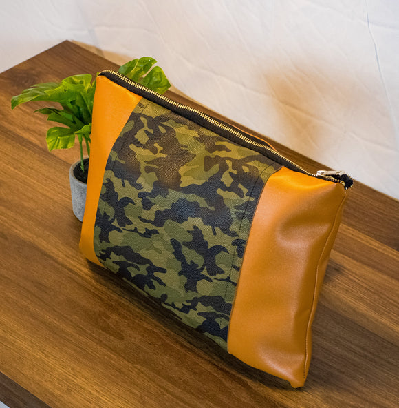 Copper and Camo Clutch Sample